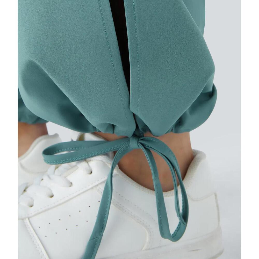NWT Halara High Waisted Drawstring Pocket Hem Casual Joggers Mineral Blue Size L - Picture 8 of 11
